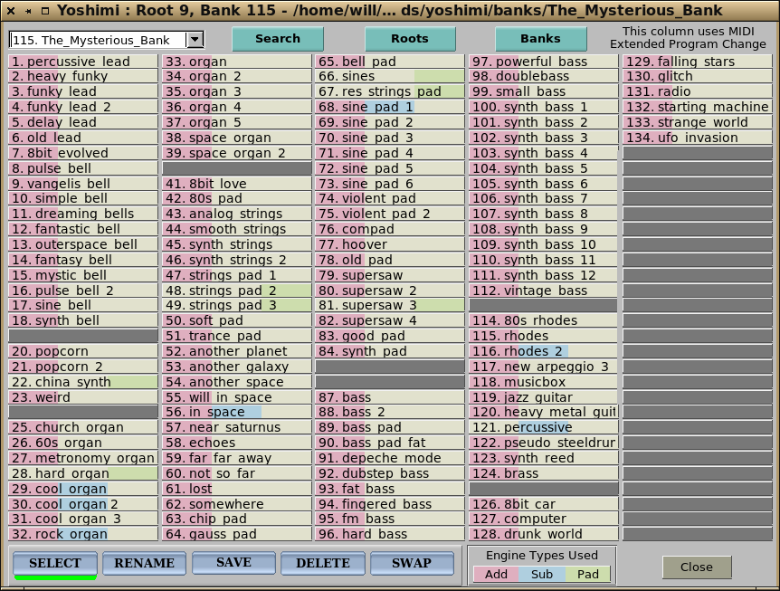 An instrument bank