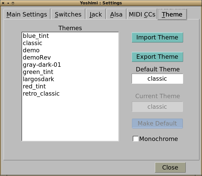 Theme tab