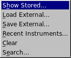 Instrument Menu